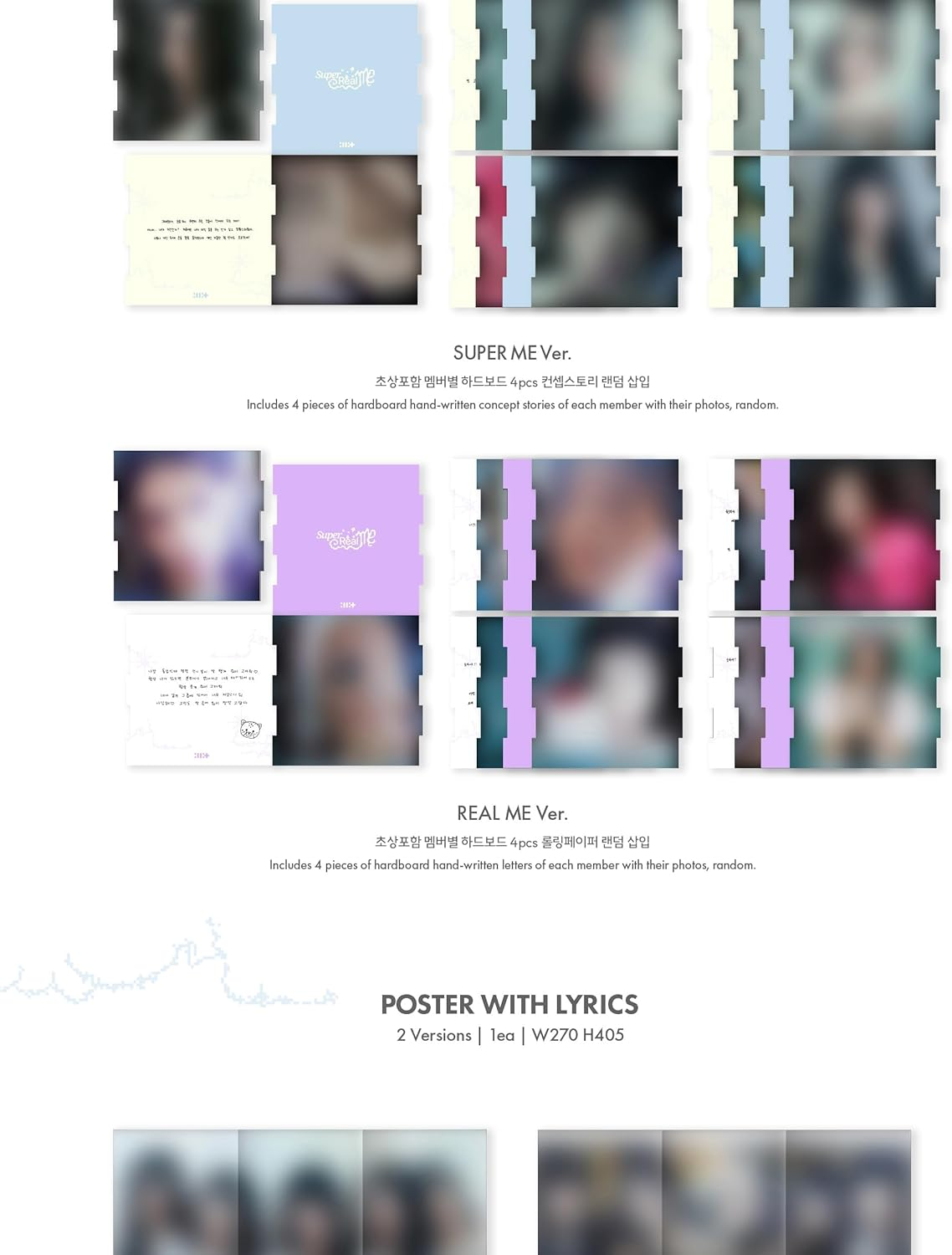 ILLIT Super Real ME 1St Mini Album Cd+Poster with Lyrics on Pack+Photobook+Photocard A+Photocard B+Sticker+Paper Magnet+Paper Ornaments+Tracking Sealed (Super ME Version) image number 4