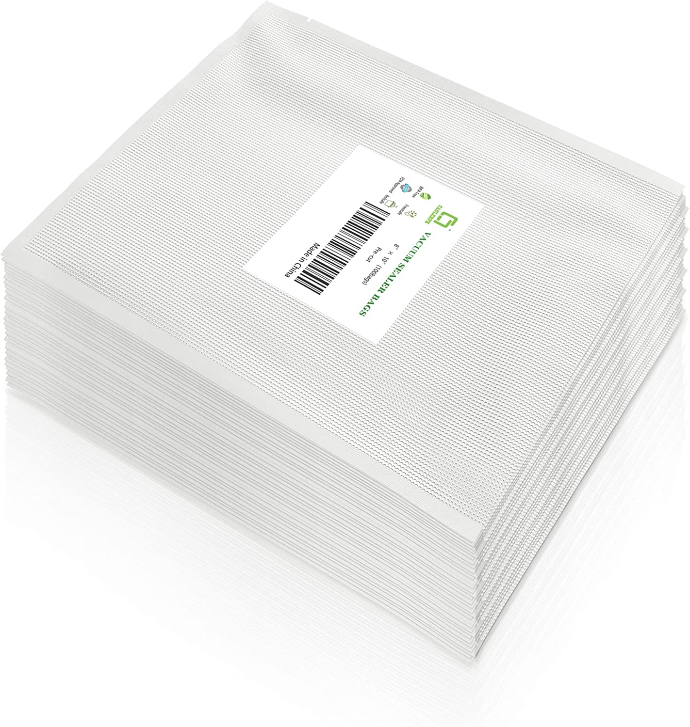 CANLENPK 6X8 Inch/15X20Cm Vacuum Seal Bags Black Back and Clear Front,Food Storage Bag,Seal Meal Snack Fruit Nut,Boil Steam Heat Freeze,Commercial Grade Heavy Duty Sealable Bags (100PCS, Black Back)