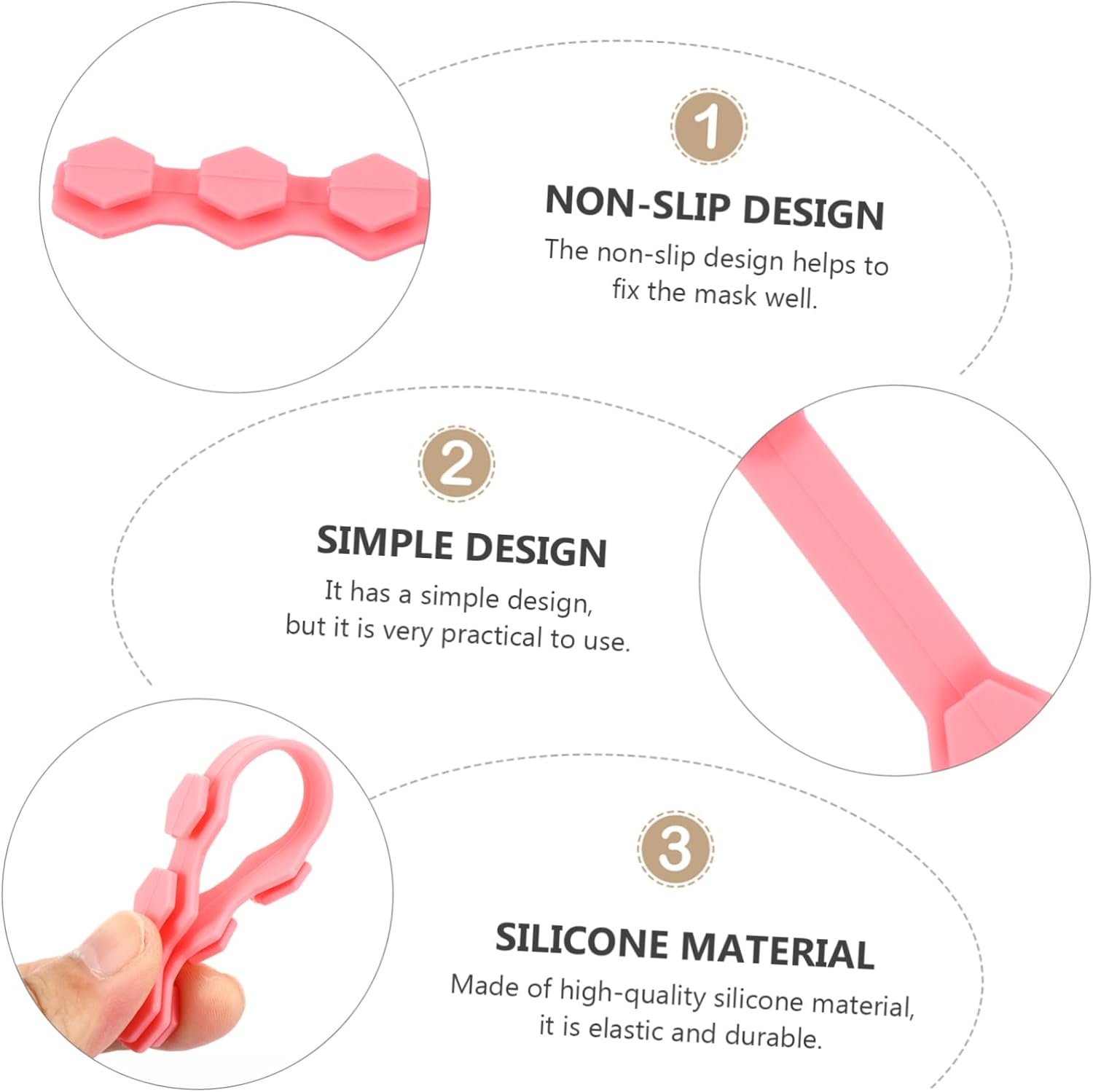 PLAFOPE 10Pcs Silicone Ear Hook Extenders Strap Cord Extension Buckle for Adjustable Lanyard Non-Slip Protective Ear Saver Suitable for Daily Use image number 1