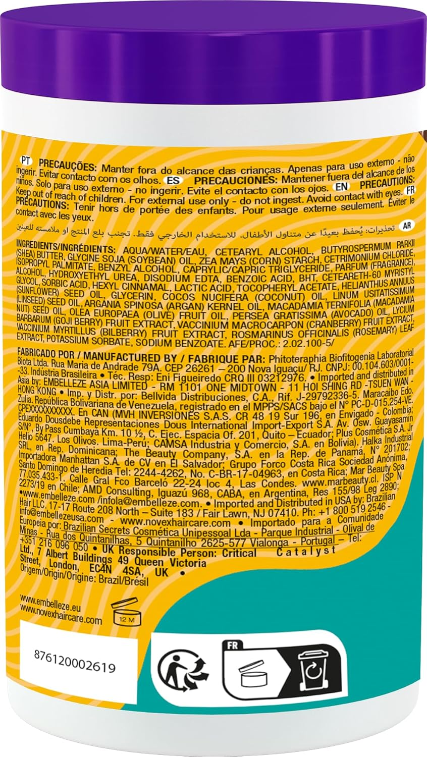 Novex My Curls Extra Deep Hair Care Cream Mask 14Oz/400G - Enhanced with a Mix of Oils and Cranberry Extract (Suitable for All Curls)