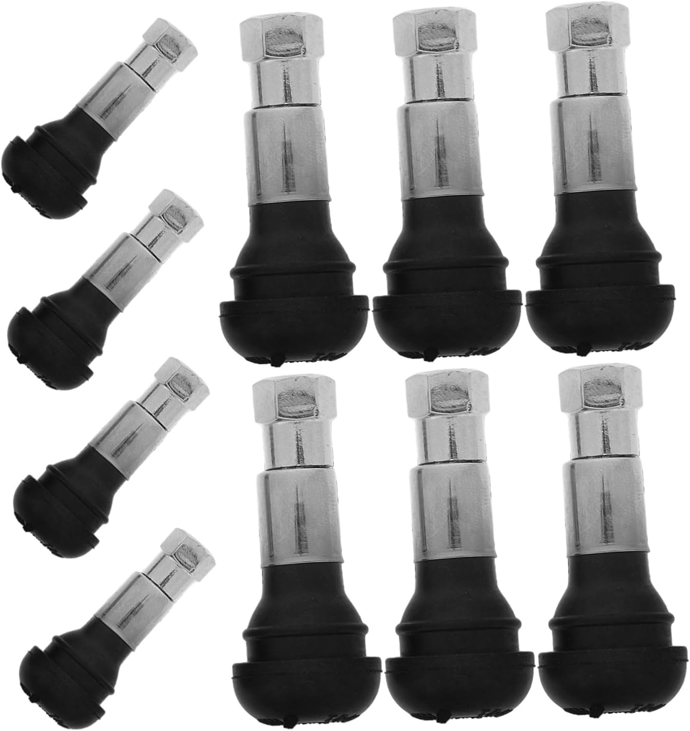 GARVALON 10Pcs Metal Valve Stem Replacement Kit for Cars Truck Tubeless Tire Air Valve Stems Wheels Automotive Accessory