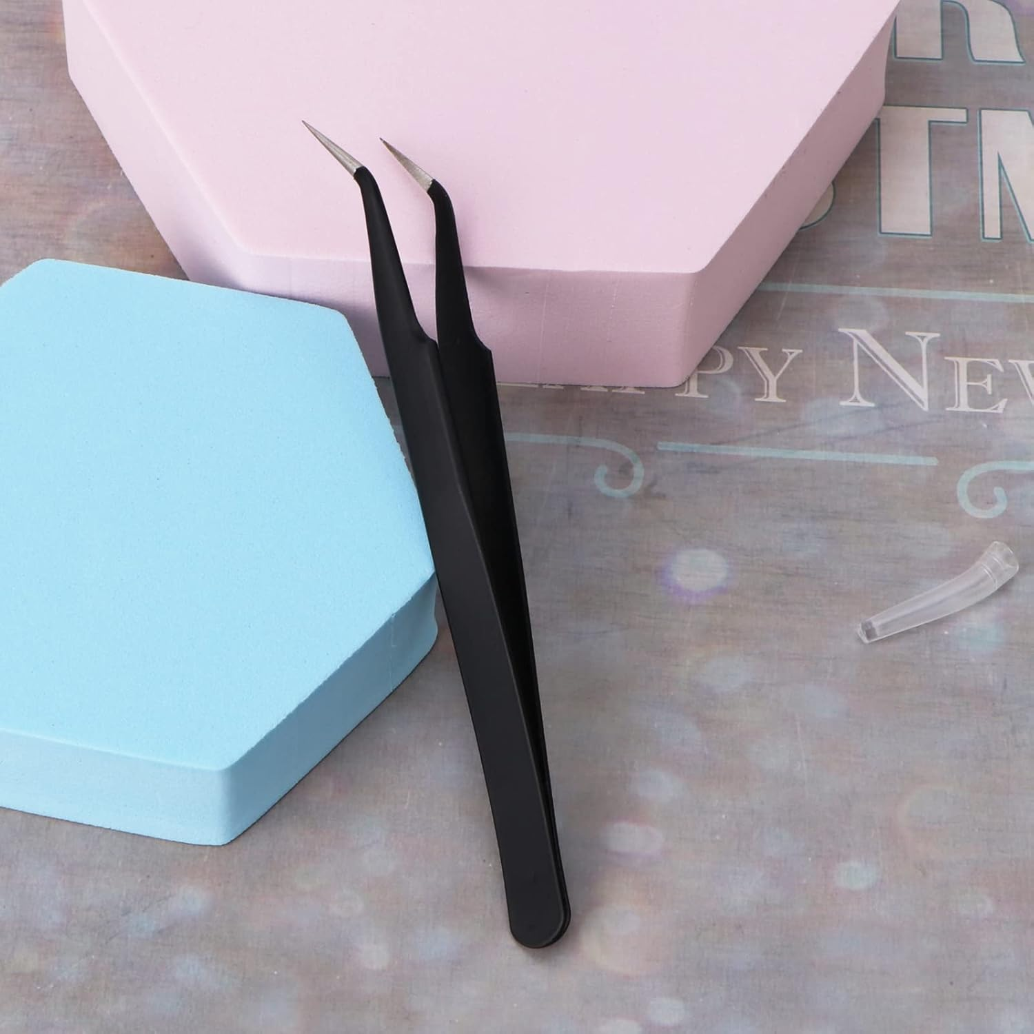 1Pcs Fine Point Tweezers Splinter Tweezer Professional Precision Pointed Tweezer Sharp Precision Needle Nose Tip Anti-Static Stainless Steel Curved Tweezers