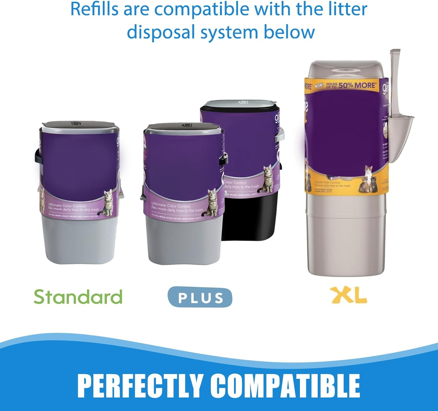 Cat Litter Refills Cartridge Compatible with Your Genie Litter Standard, plus and XL Cat Litter Pail, 8 Packs image number 4