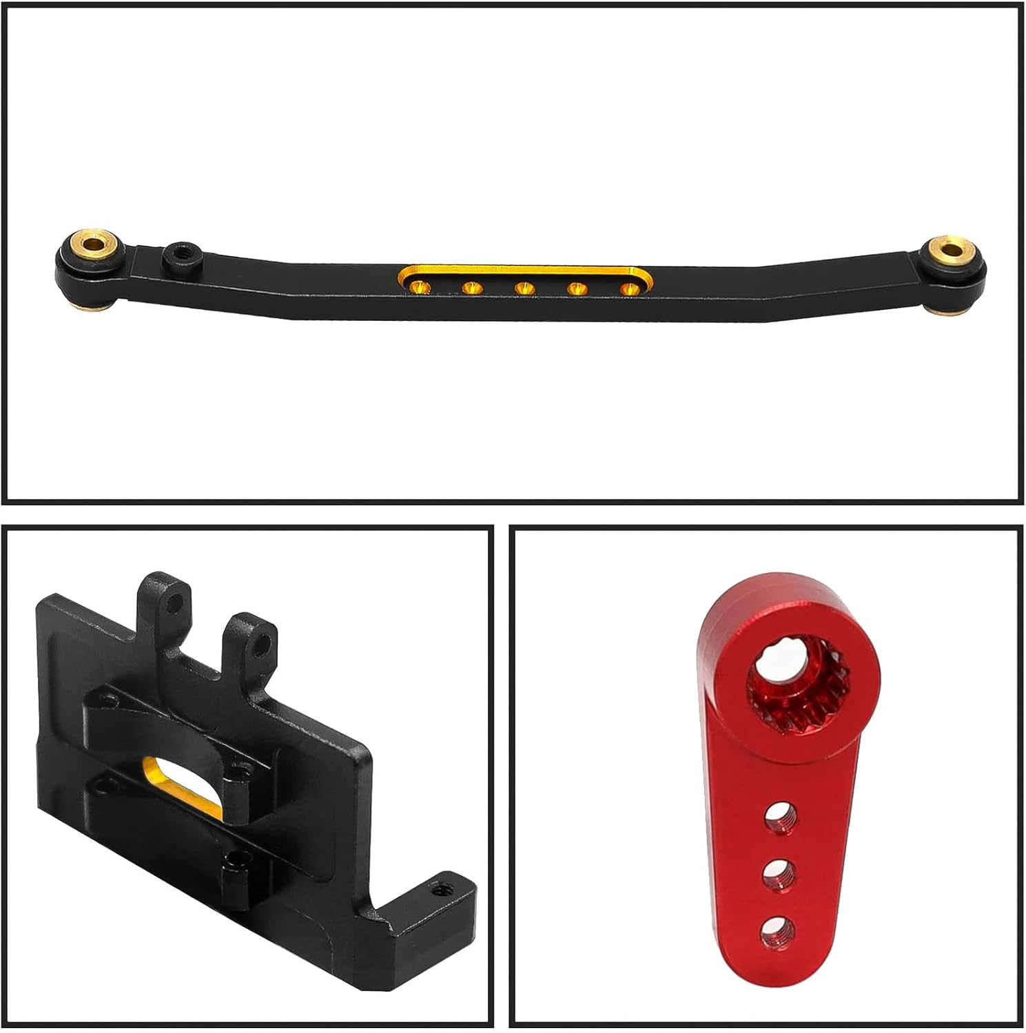 WOAEIUOS RC Servo 12G Steering Servo with Servo Mount Bracket and Arm and Steering Link Set for Axial SCX24 image number 3