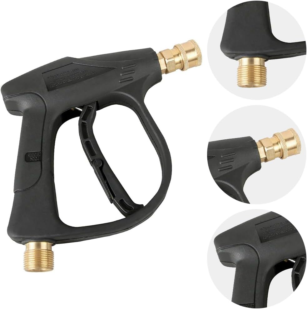 High Pressure Washer Gun, Car Cleaning Washer Tool, Power Short Spray Gun, Power Washer Gun Kit, Washer Gun with 5Pcs Spray Nozzles, Suitable for Indoor Outdoor image number 4