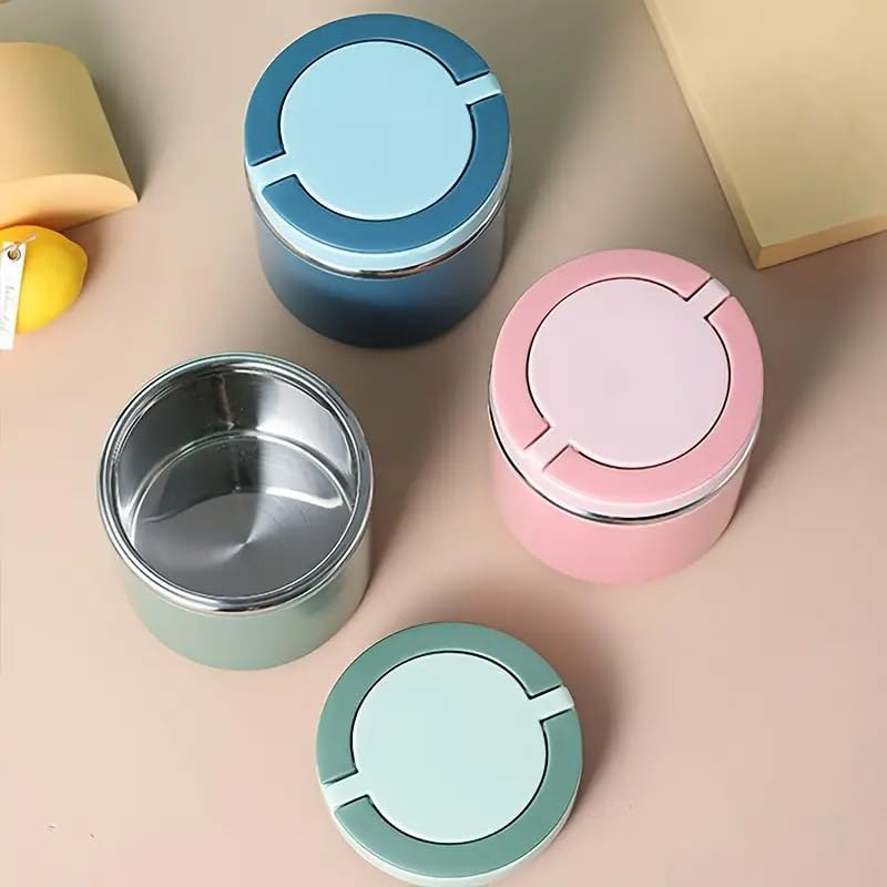 AIMALL Stainless Steel Insulated Lunch Box &ndash; Portable Thermal Food Jar, 4.4 X 4.6 Inches, Large Capacity Soup and Breakfast Cup, Leak-Proof, Green/Pink/Blue image number 4