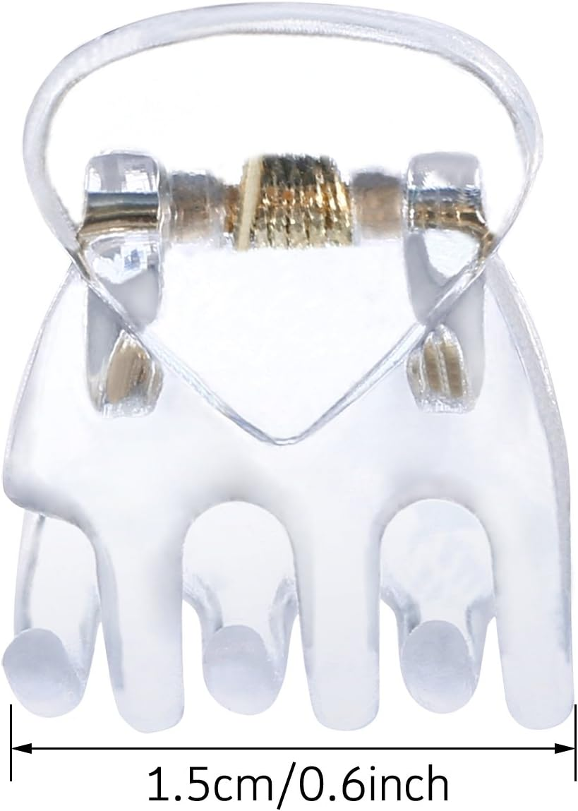 Hotop Hair Clip, 24 Pcs Small Mini Hair Claw Clips for Girls and Women, Non-Slip Plastic Tiny Jaw Clips, Clear - Clear image number 3
