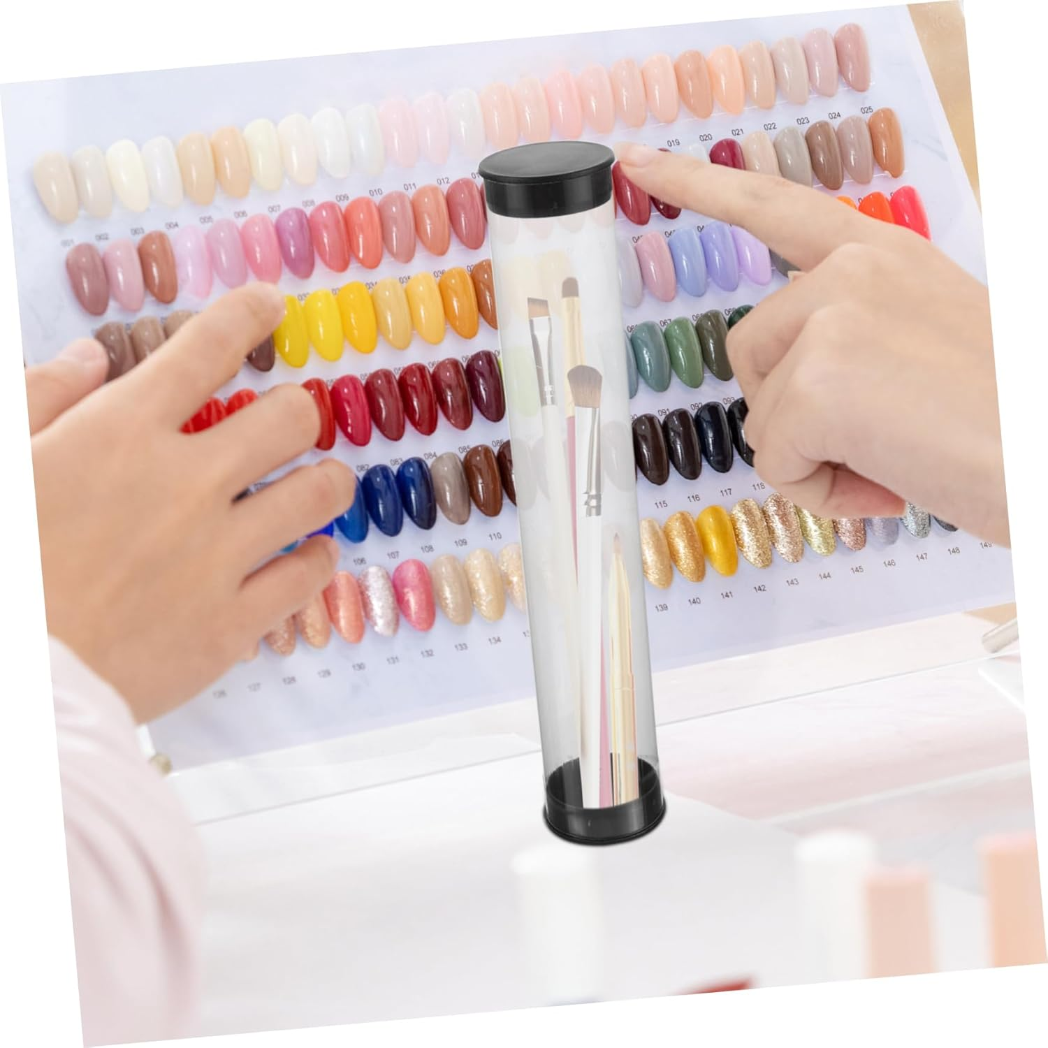 HAPINARY Clear Acrylic Nail Art Pen Holder with Portable Dustproof Design Transparent Organizer for Nail Brushes Spacious Storage for Home and Salon Use Easy Access Pen Stand image number 2