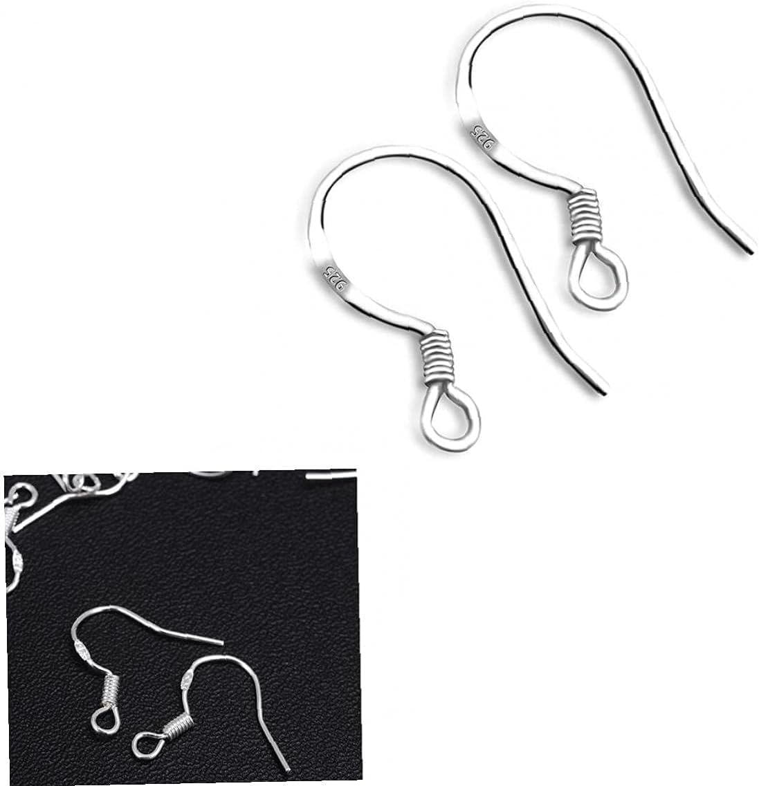 10 Pairs 925 Sterling Silver French Wire Earring Hooks Fish Hook Earrings Sterling Silver Earwires for DIY Jewelry Customize Making for DIY Jewelry Customize Making image number 2