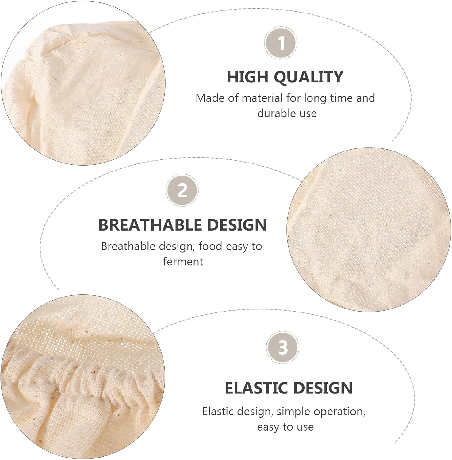 MUCKLILY 2Pcs Sourdough Bread Sourdough Proofing Basket Bread Proofing Cloth Liner Cheese Wax Cannabutter Maker Bread Baker Tools Keeper round Couch Baking Supplies Fermented Cloth Rattan image number 2