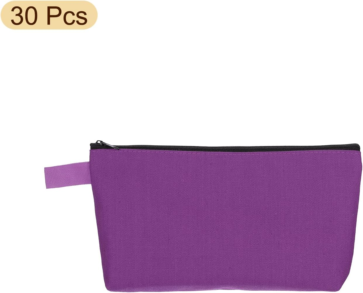 Sourcing Map Canvas Makeup Bags, Travel Cosmetic Bags Bulk, Multipurpose Blank Toiletry Zipper Pouches Blank DIY Craft Bags Pencil Bag for Women Teens, Purple image number 5