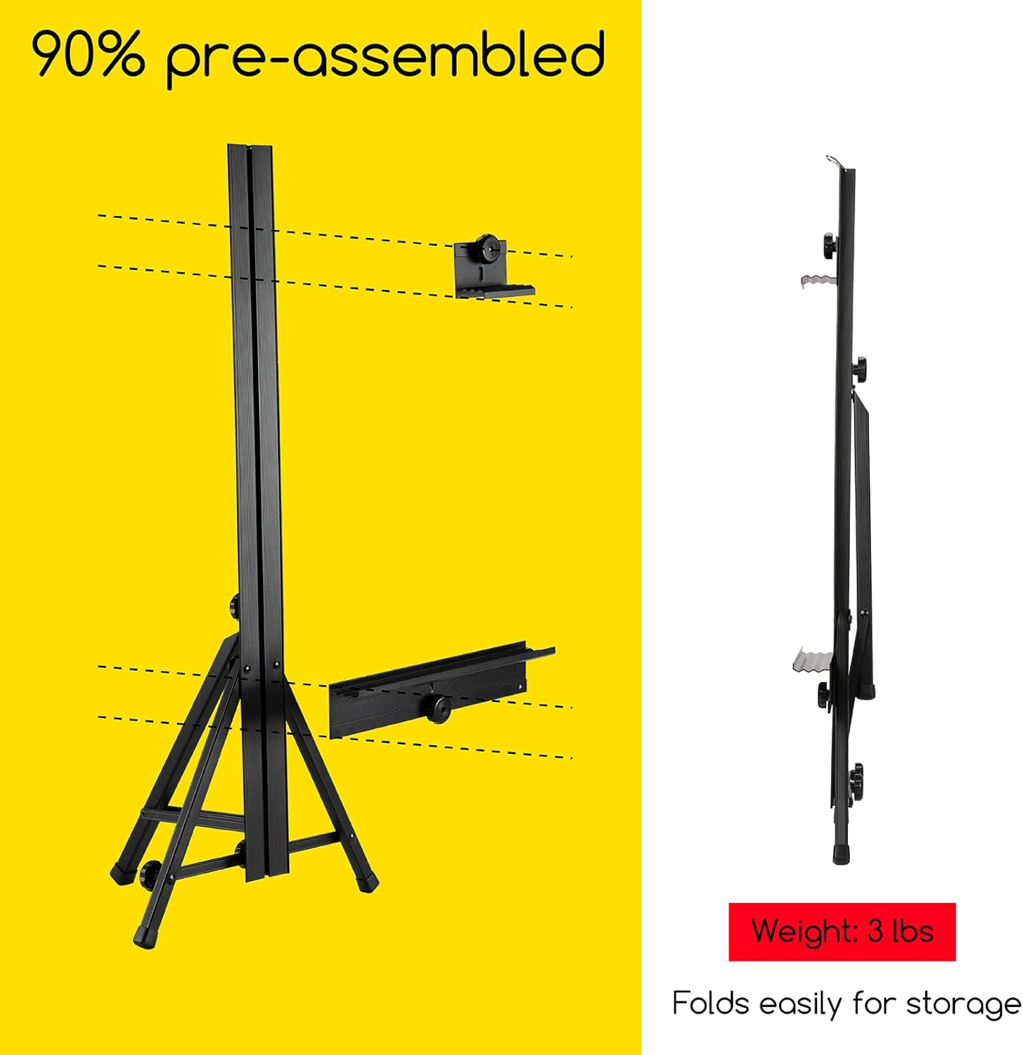 MEEDEN Tabletop Easel Stand for Painting & Display - Premium Aluminum Art Easel, Portable for Canvas, Desk Tripod for Adult, Beginner, Artist, Holds Canvas up to 24" image number 1