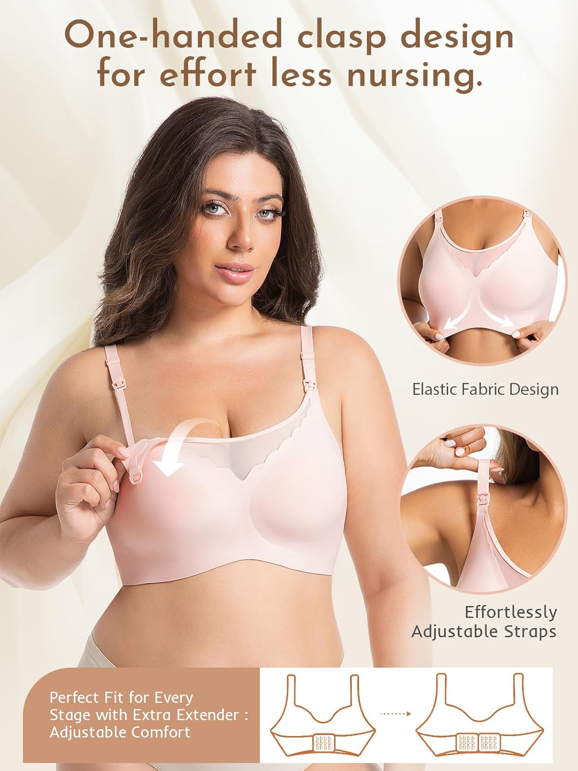Nursing Bras for Breastfeeding, Seamless Ultra Comfort Breathable Maternity Bras, Natural Shape Pregnancy Bras