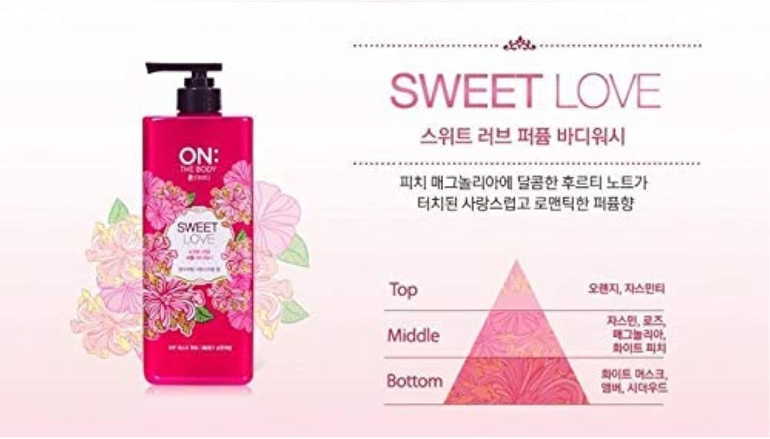 [LG H&H] On:The Body Perfume Sweet Love Body Wash 500G image number 2