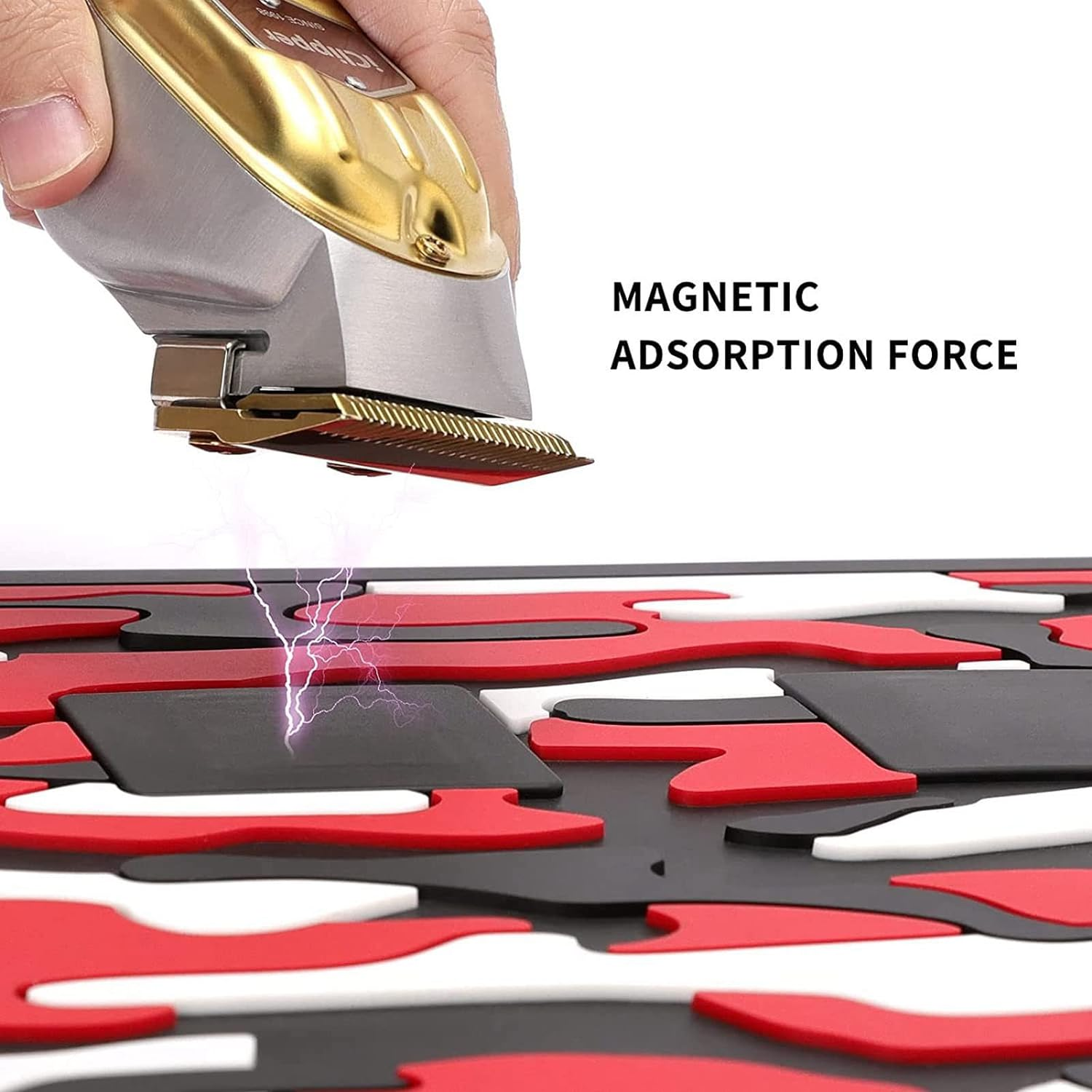 Gernie Barber Organizer Mat, 18.9 X 13 X 0.4In Flexible Silicone Mat, High Temp Resistant, Slip Resistant, Easy to Clean, Salon/Barber Station Organizer Pad image number 5