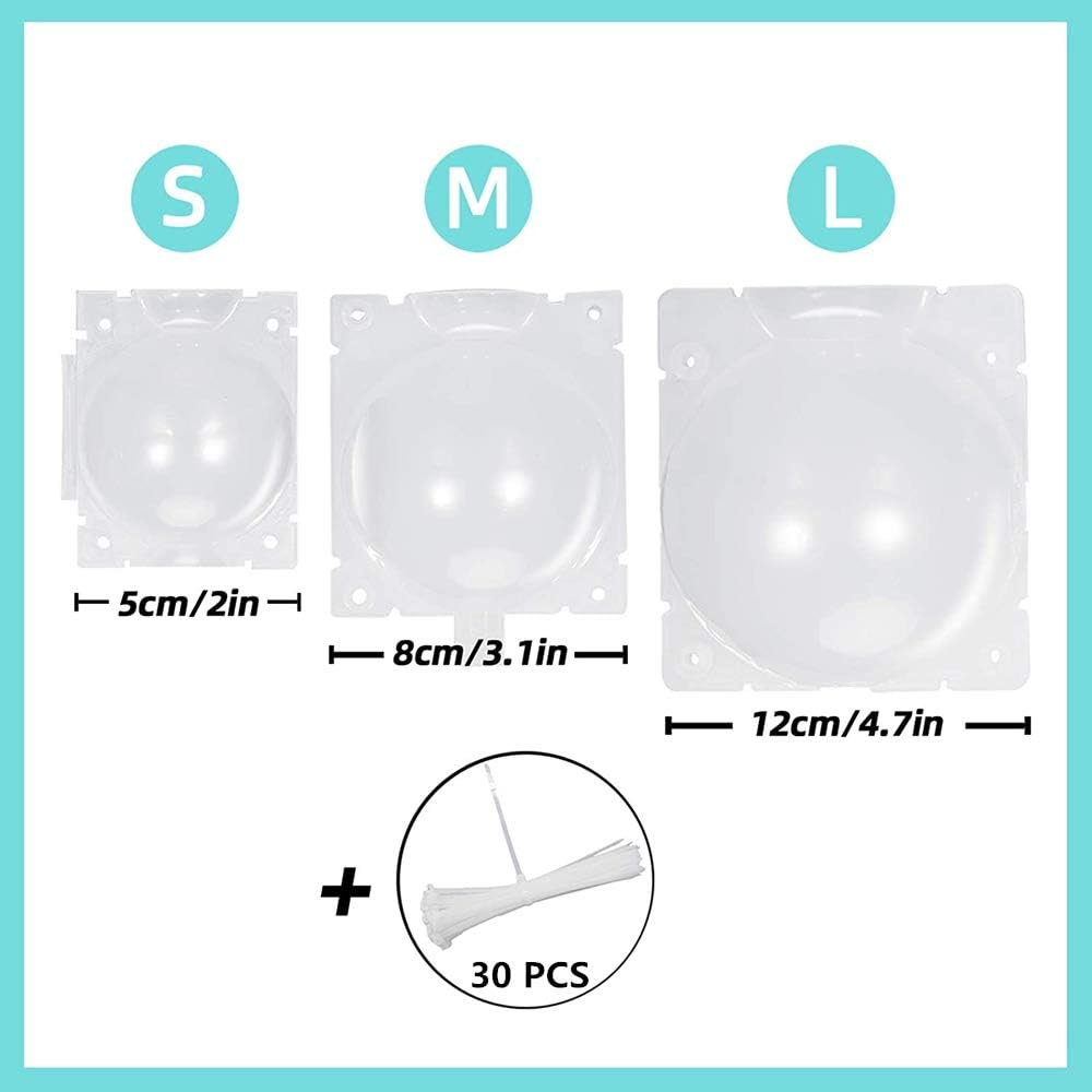 Plant Root Growing Box, Reusable Plant Rooting Device Plant Rooting Grow Box High Pressure Propagation Ball Grafting Device Botany Root Controller (Medium（3.1&Prime;&times;6Pcs）, Transparent) image number 3