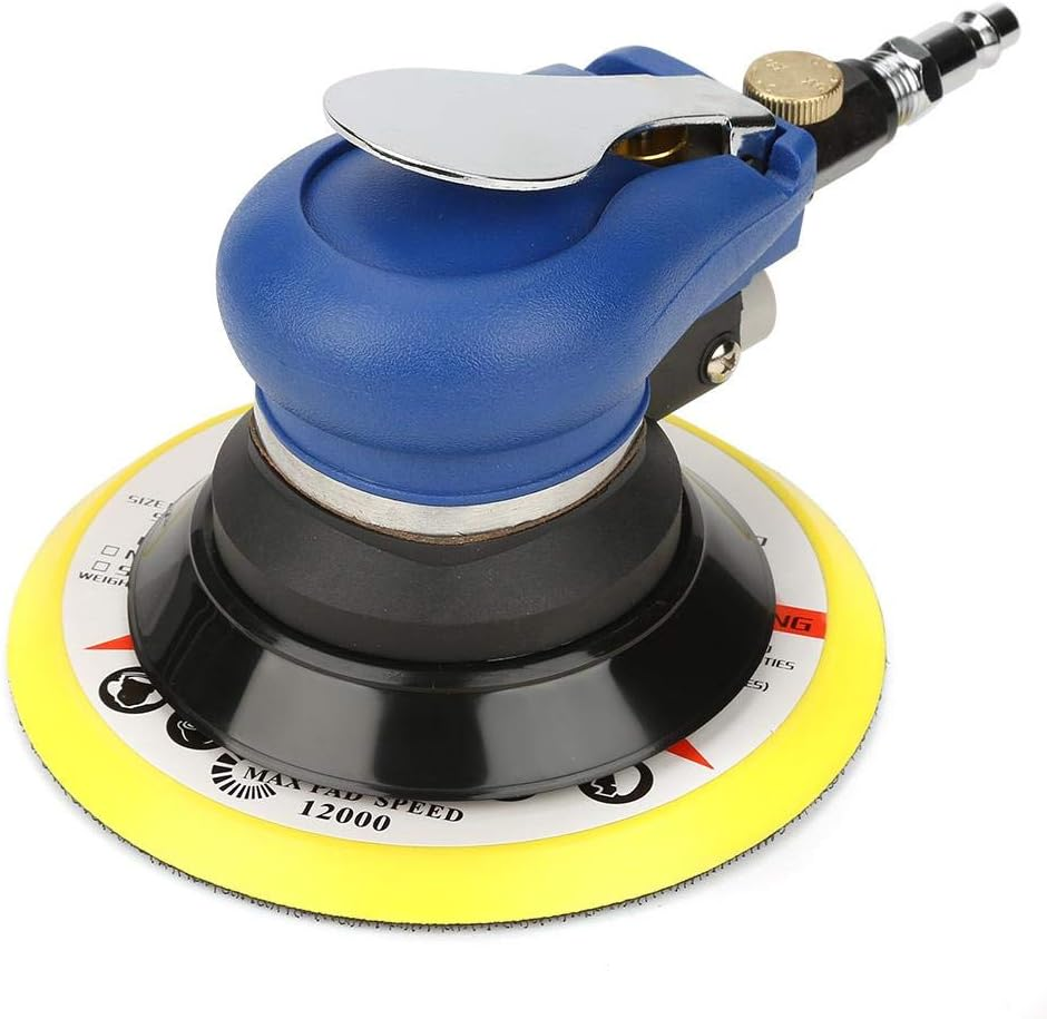 AT-980 5"/6" Air Random Orbital Sander round Polisher Pneumatic Hand Sanding Tool(With Air Inlet Connector and Spanner)(6Inches) image number 5