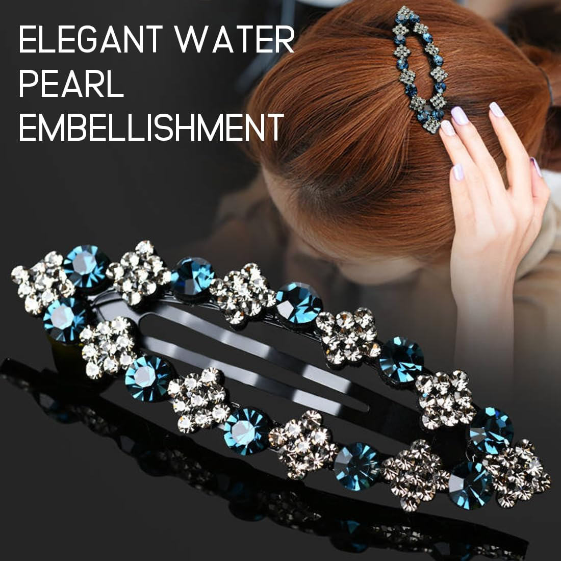 LAKJUOZ Women'S Hair Clips, Pack of 5, Rhinestone Snap Hair Clips, Shinny Bb Hair Clips, Glitter Hair Accessories, Snap Hair Clips, Women'S Hair Pins, Glitter Hair Clips image number 4