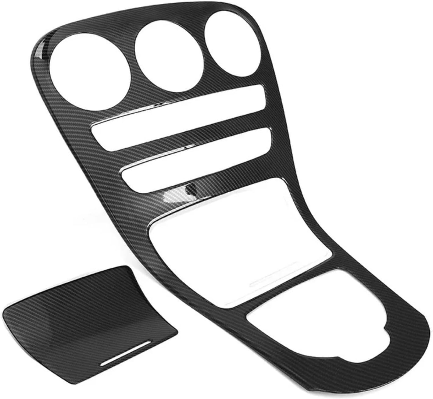 Carbon Fiber Gear Shift Panel Car Center Console Panel Decoration Cover Trim Fit for Mercedes Benz C-Class W205 C180L C200 C300 GLC X253 2015-18 Carbon(Without Clock)