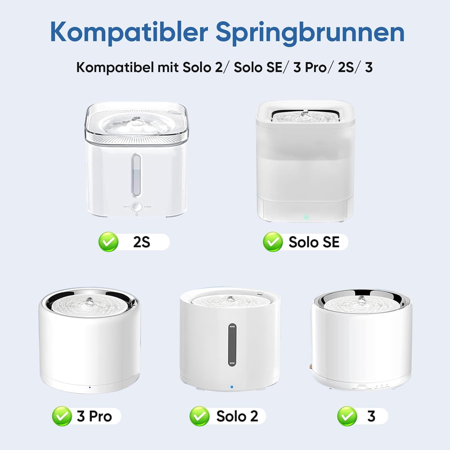 Herboom Pack of 28 Cat Fountain Filter Unit 3.0 with 1 Cleaning Brush, Drinking Fountain Filter Compatible with E Versweet Solo 2/Solo SE/3 Pro/2S/3 (14 Pieces Filters + 14 Pieces Sponge) image number 3