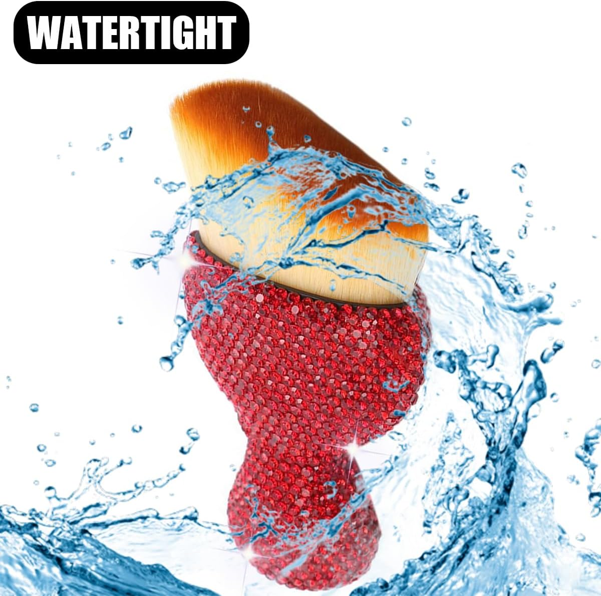 Zipelo Auto Interior Dust Brush, Car Detailing Cleaning Brush with Diamond, Bling Handle Soft Bristles Dusting Tool, Scratch Free Dirt Clean Brushes for Vehicle Dashboard, Air Conditioner Vent (Red) - Black image number 6