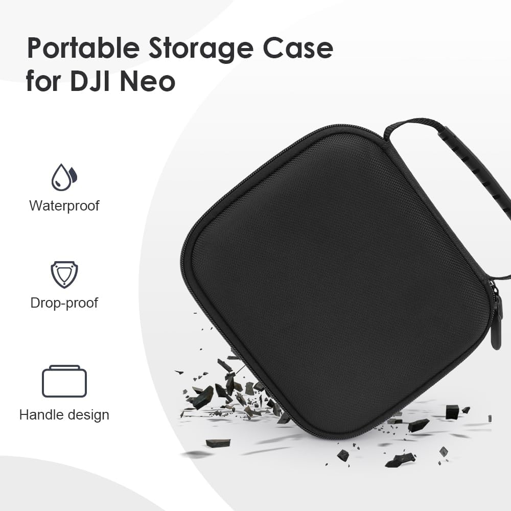 FIDWALL Portable Storage Case Compatible with DJI Neo Drone Carry Case for DJI Neo Drone Portable Travel Storage Bag with Handle for DJI Neo Drone Accessories Easy Storage, Black, No image number 4