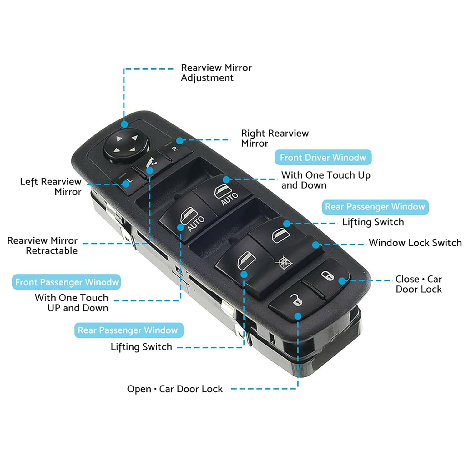 KAKA AUTO PARTS Electric Control Master Power Window Switch 68184803AA Suitable for Jeep Grand Cherokee image number 5