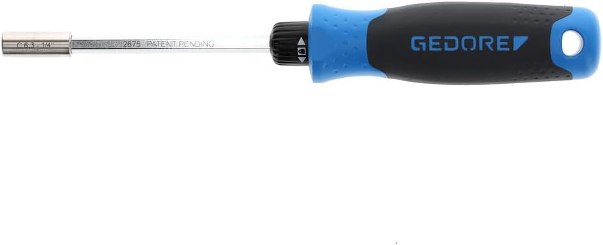 Gedore 1/4-Inch Drive Holder Silent Gear Ratchet Screwdriver, 225 Mm Length