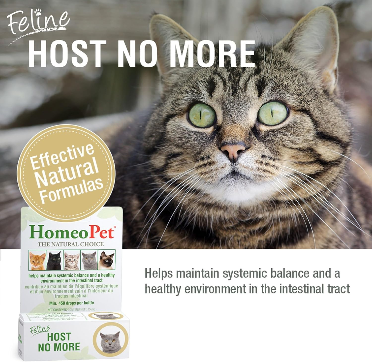 Homeopet Australia Feline Host No More (WRM Clear in USA) image number 2