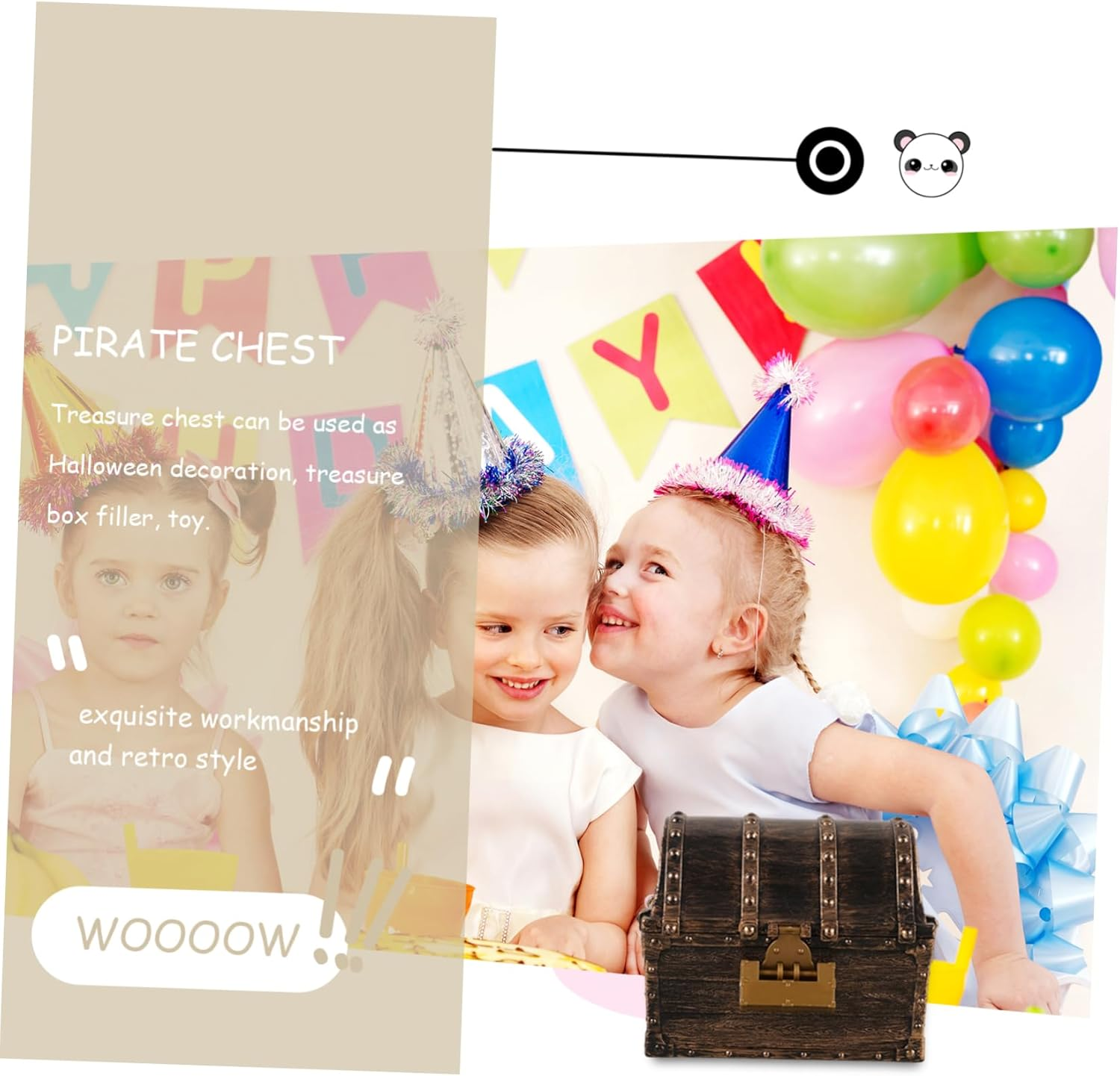 Retro Pirate Treasure Chest Decorative Mini Box for Jewelry Storage Pirate Party Supplies image number 3