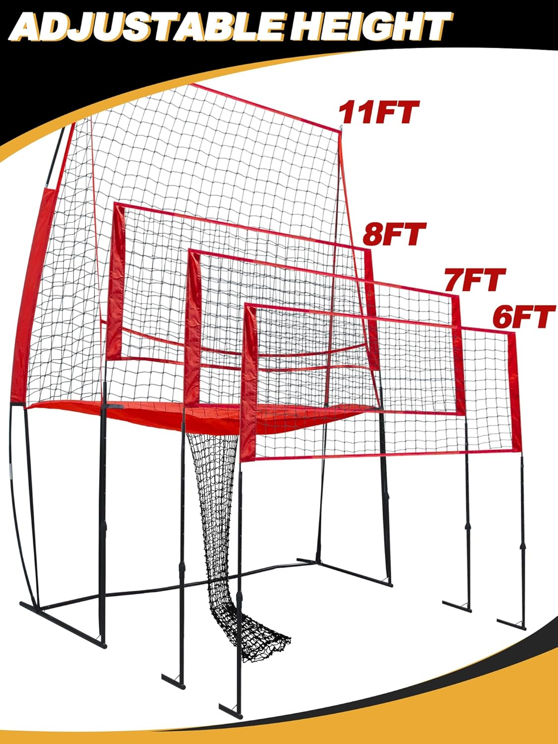 Kasifei Volleyball Training Practice Net Station, Adjustable Volleyball Training Equipment, Perfect for Spiking, Blocking and Volleying