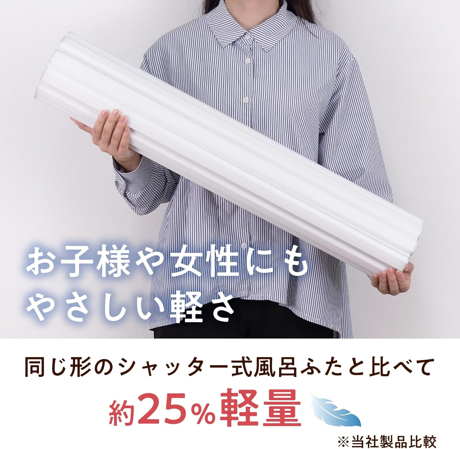 Mie Sangyo M15_WH Ag+ Lightweight Shutter Bath Lid, Product Size 27.6 X 60.1 Inches (70 X 154 Cm), White image number 2