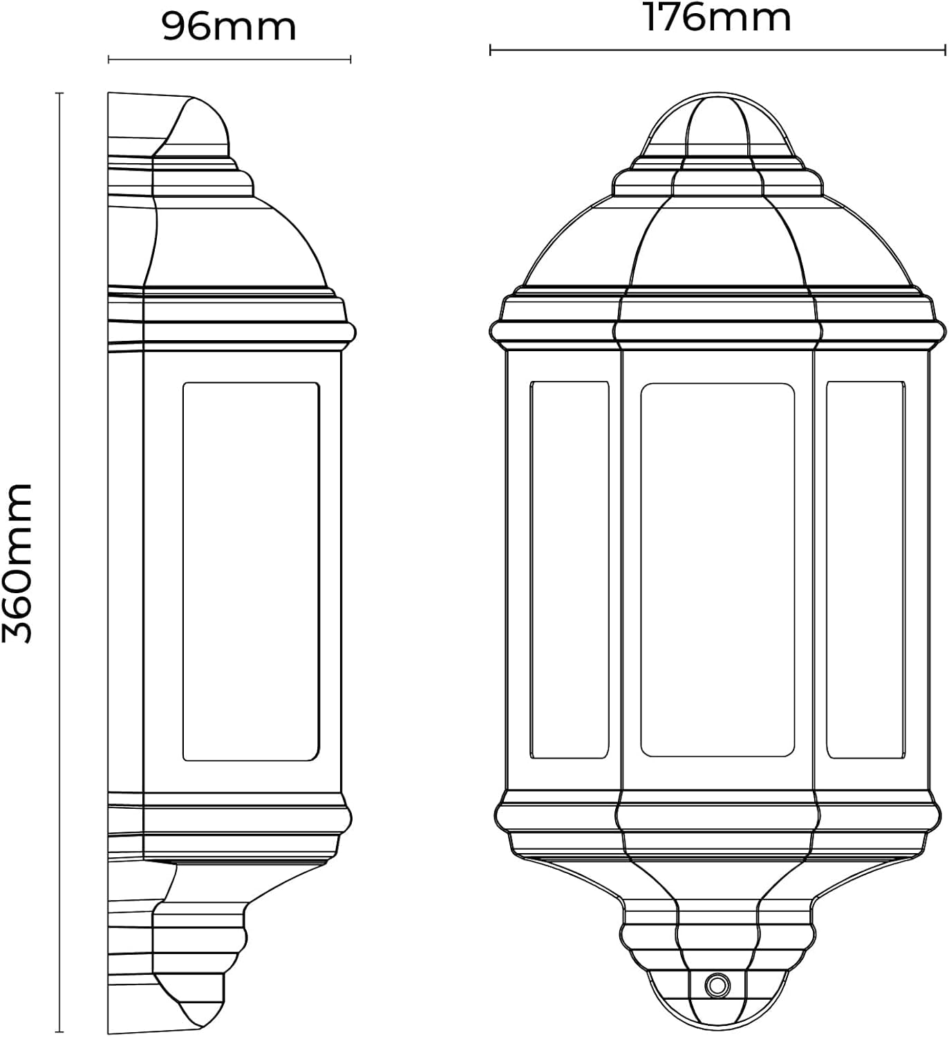 Lexi Lighting Avara Outdoor Wall Sconce, E27 Bulb Base, Exterior Beige Finish Aluminum Frame with Clear Glass Shade, IP54 Waterproof Porch Lights for Patio Front Door Garage - Beige image number 2