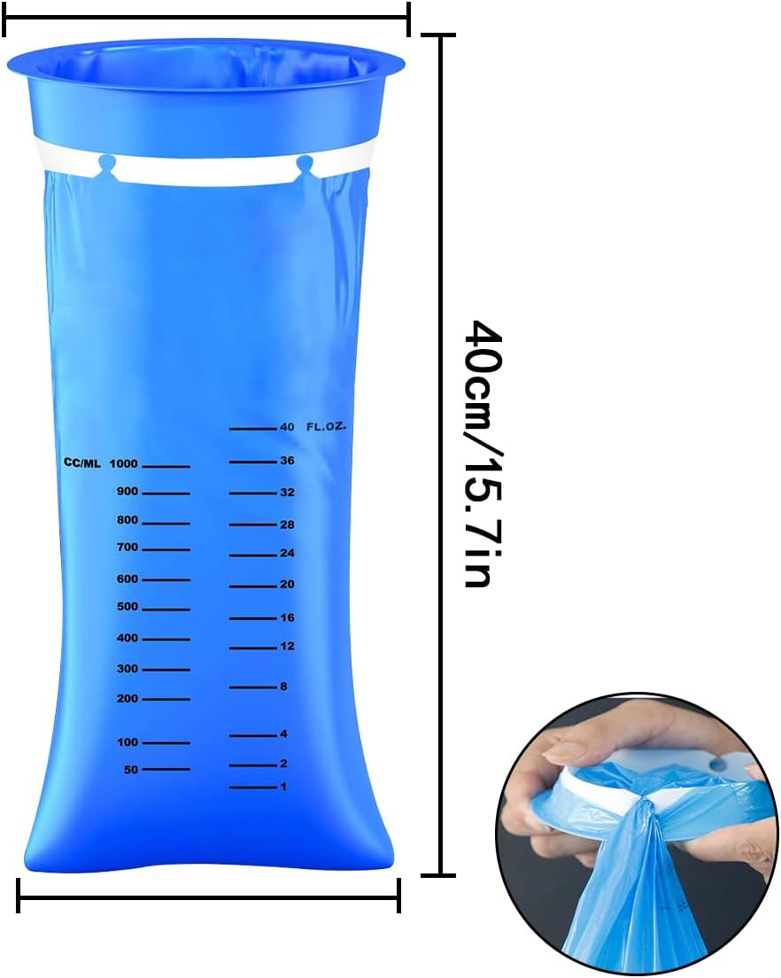 Emesis Bags, 10 Pack Travel Trash Bags for Aircraft, Taxi, Travel Motion Sickness (Blue） image number 4
