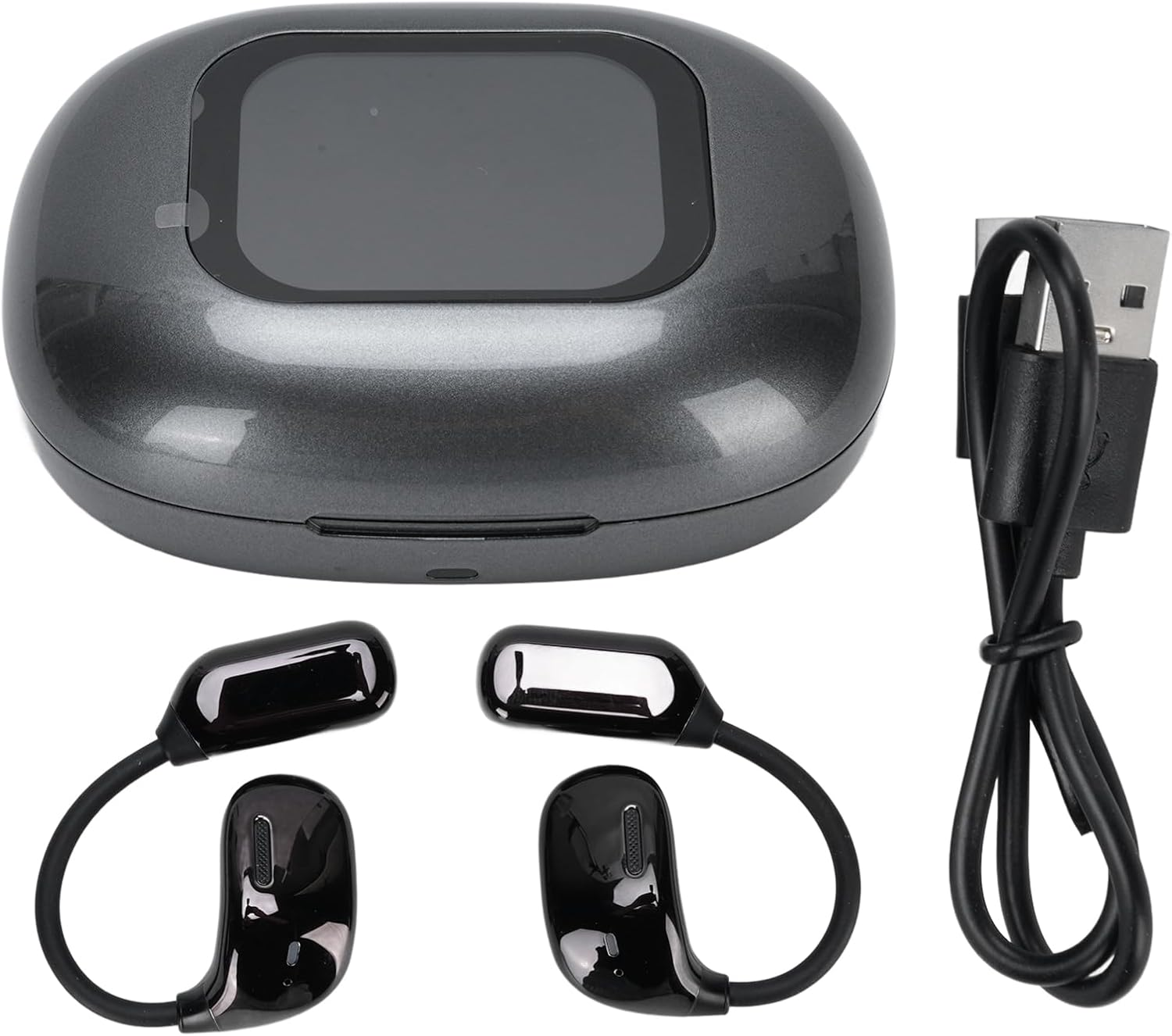 SENECESLI AI Language Translation Earbuds, Bluetooth Translation Earphones with Multifunctional Touch Screen Translator for 144 Languages, Noise Cancelling, for Travel Business Learning image number 1