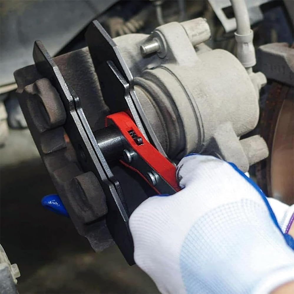 Ratcheting Caliper Piston Tool Set,Brake Caliper Press Tool Car Piston Spreader Pad 360 Degree Swing Ratchet Hand Wrench Expander for Single Twin Quad Disc Brake,Thickened Palm Surface image number 1