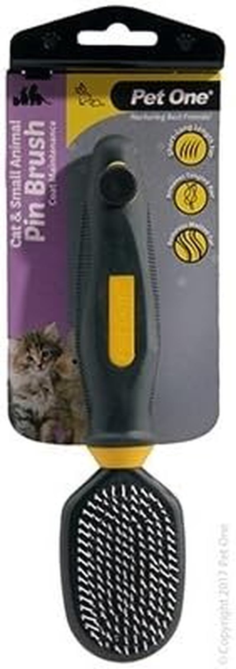 Cat & Small Animal Plastic Pin Brush for Short, Medium & Long Hair (Pet One)