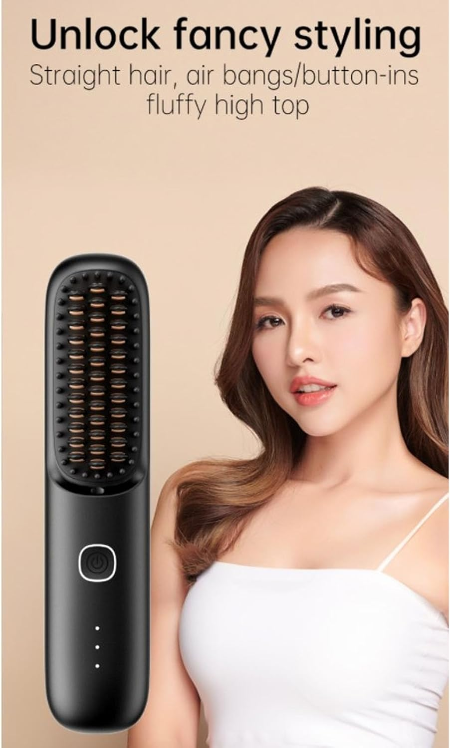 Cordless Hair Straightener Comb, Negative Ions, Dual MCH Ceramic Plates, Portable and Rechargeable for Hair Styling image number 5