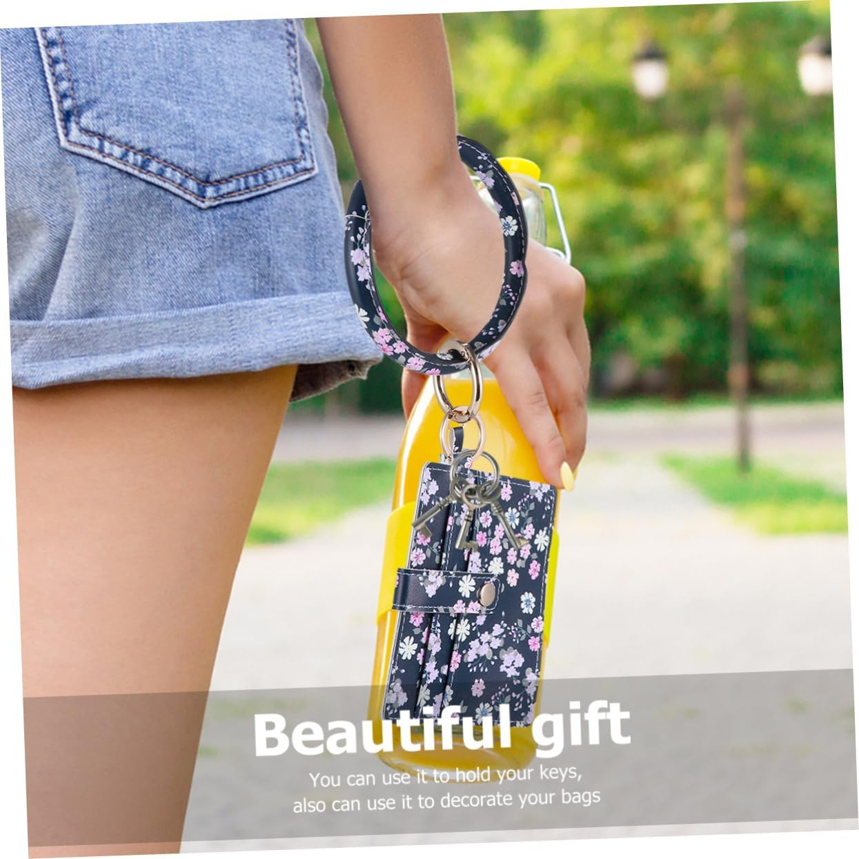 Ciieeo Wrist Keychain Card Holder Bag Multifunctional Key Ring Holder for Keys Wallet Cards in Pocket Use