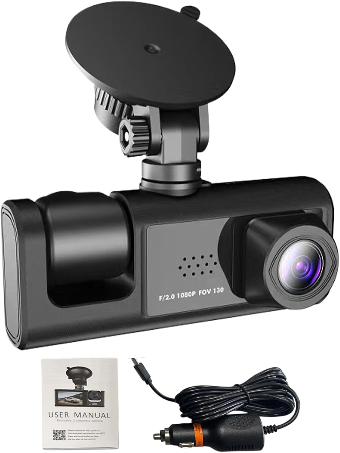 Dashboard Cam for Car - Car 1080P Camera for Dashboard - Front and Rear Driving Recorder with Night Vision, Wide Angle, Loop Recording for Long-Distance Travel