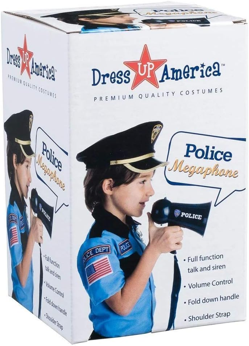 Dress up America Police Officer Role Play Megaphone with Siren Sound for Kids - Role Play Bull Horn with Siren Sound and Handheld Microphone Toy image number 2