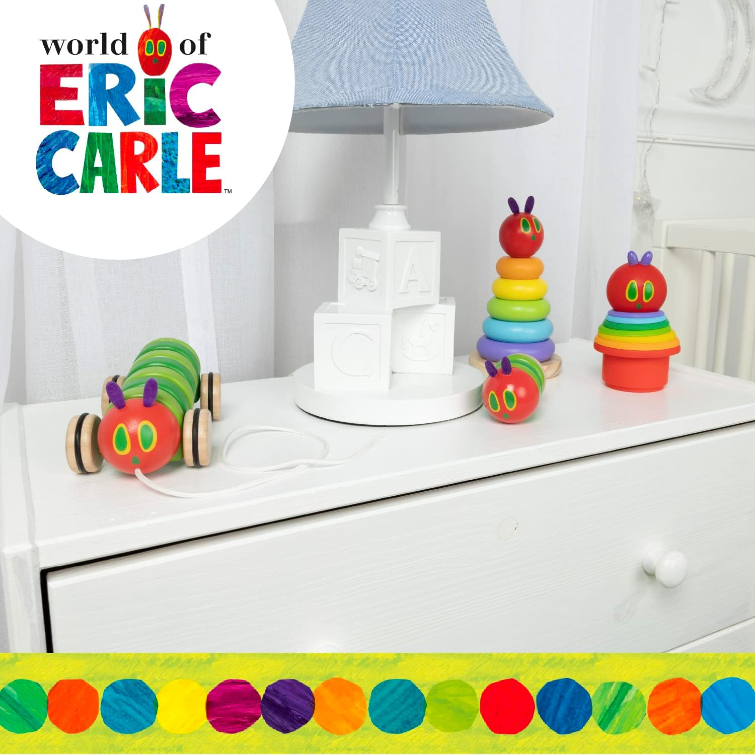 The World of Eric Carle the Very Hungry Caterpillar Silicone Stacking Cups and Squirty Set (Pack of 8), Multicolour image number 3