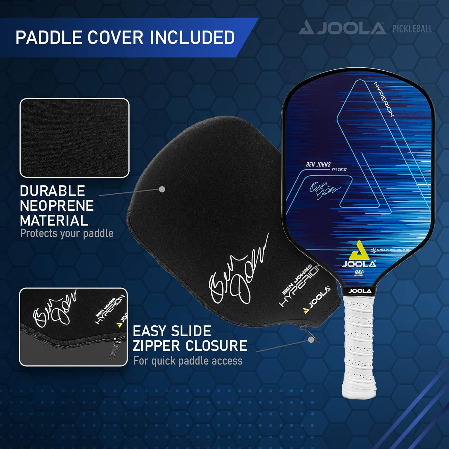 JOOLA Ben Johns Hyperion CFS Pickleball Paddle - Official Ben Johns Paddle - USAPA Approved Racket for Tournament Play - Edge to Edge Sweet Spot, Durable Max Spin Surface & Elongated Handle image number 4