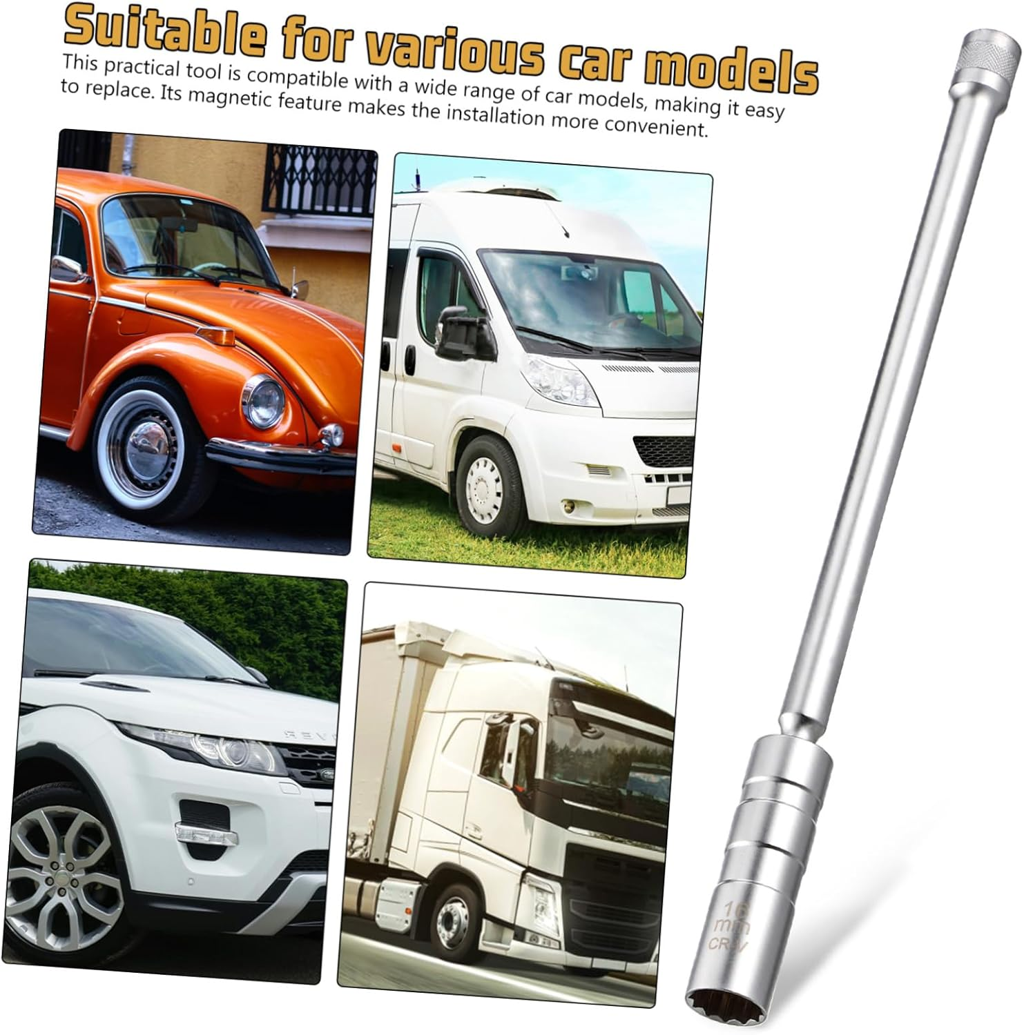 VINTORKY Spark Plug Socket Magnetic Car Accessory Automotive Repair Tool Compact Design image number 1