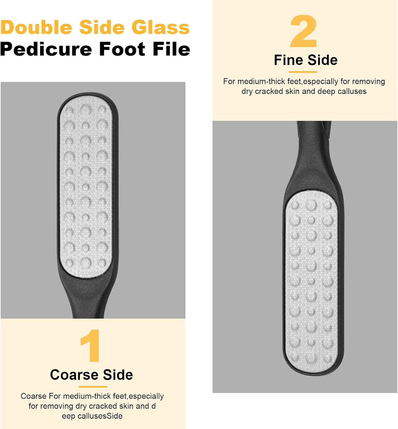 Heclia Callus Rasp, Double-Sided Nano Glass Foot File for Gentle Removal of Hard Skin and Callus, Double-Sided, Portable Foot Care Set, Manual Pedicure, Callus File, Tool, Foot Scrubber image number 5
