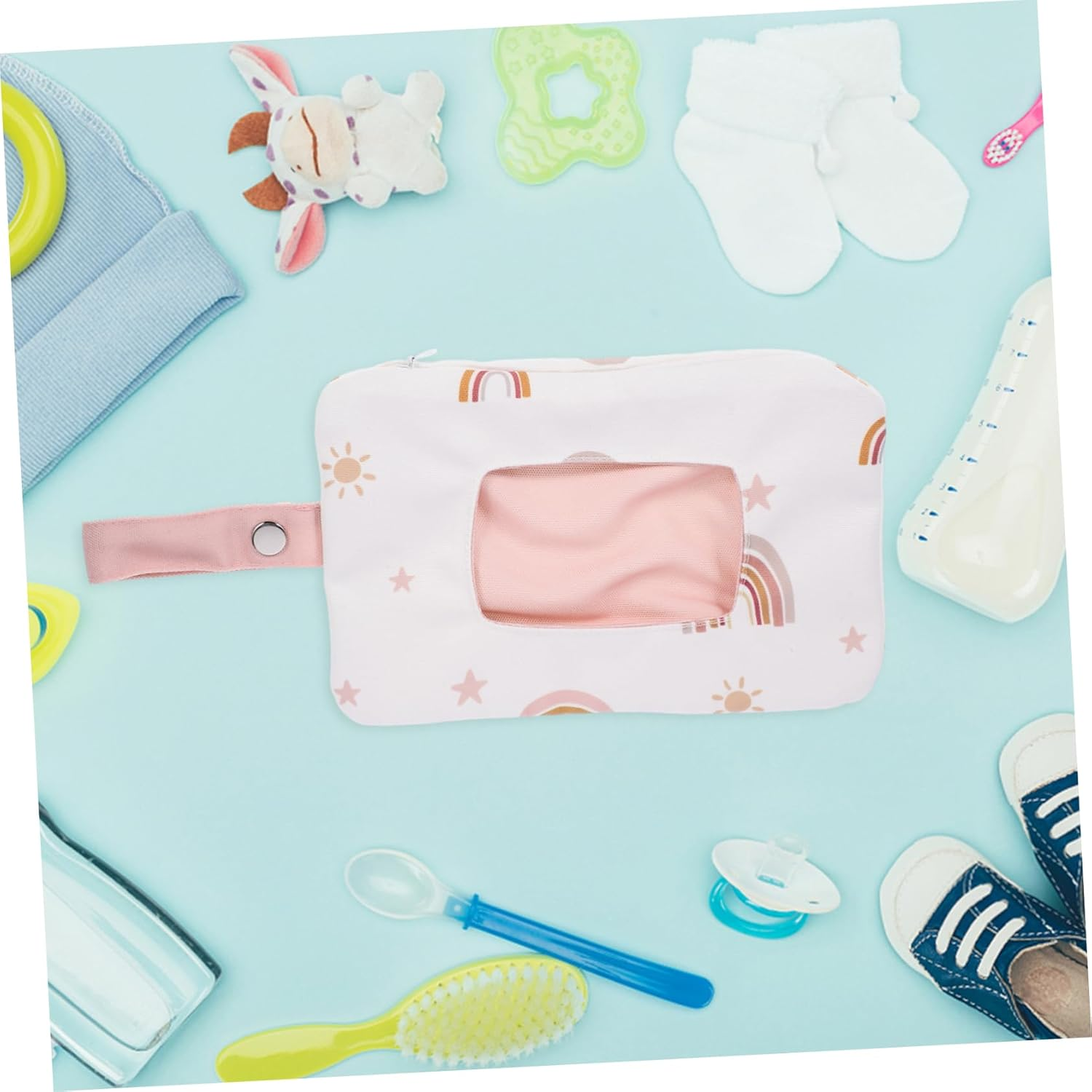 Cartoon Pattern Wet Tissue Bag Portable Wipes Container Wipes Dispenser image number 2