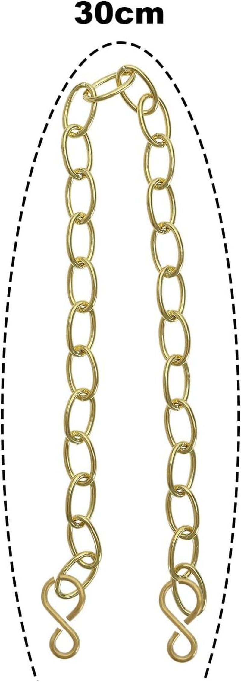 SG Store 2PCS Basin Chain with S-Shaped Hook Brass Bathtub Sink Stopper Chain 30Cm 11.8" Long Plug Chain for Bathtub Kitchen Sink Washbasin