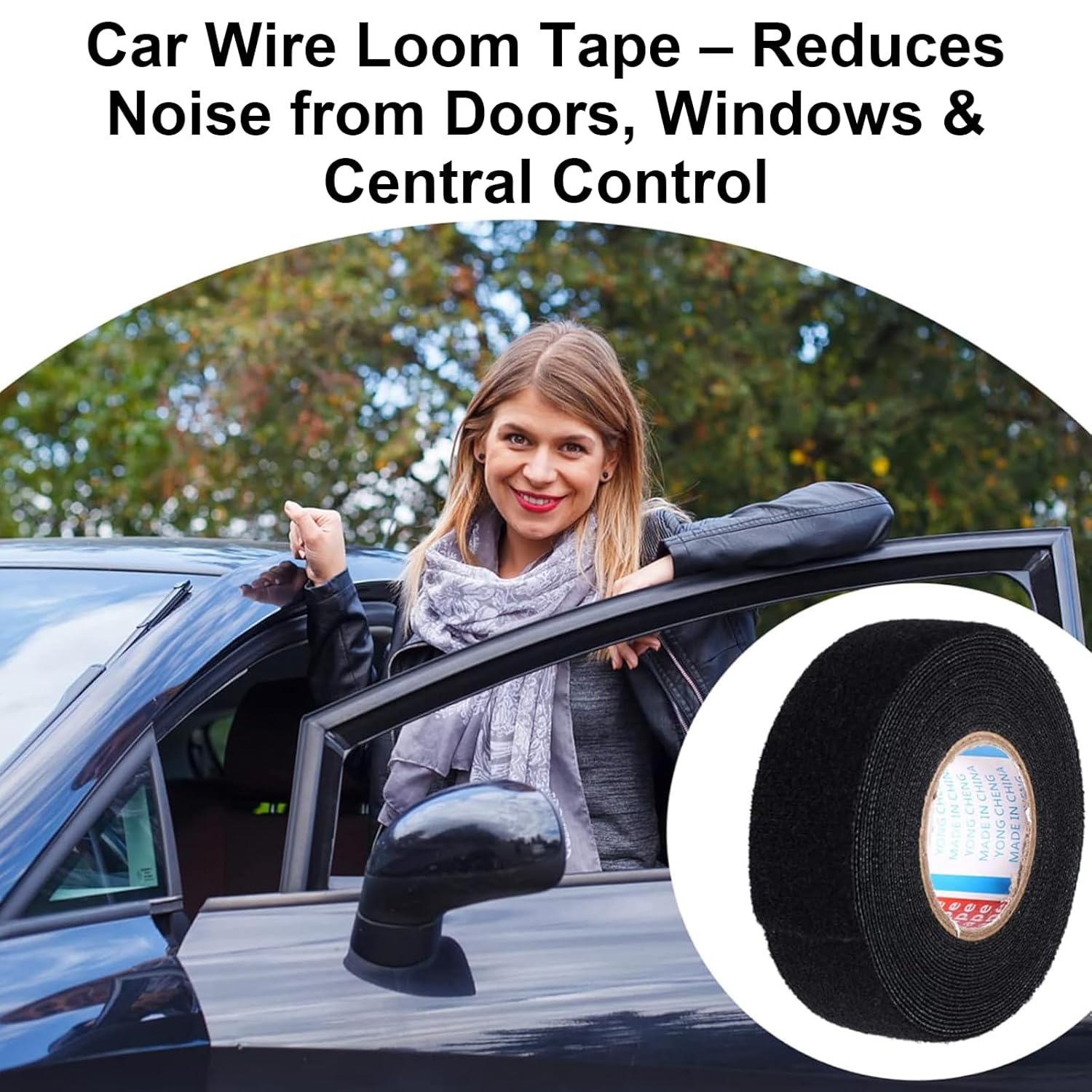 4 Rolls Fabric Wire Harness Tape 19Mm X 25M &ndash; Strong Adhesive, Heat Resistant, Easy Tear Black Cloth Electrical Tape for Car, Home & Workshop image number 1