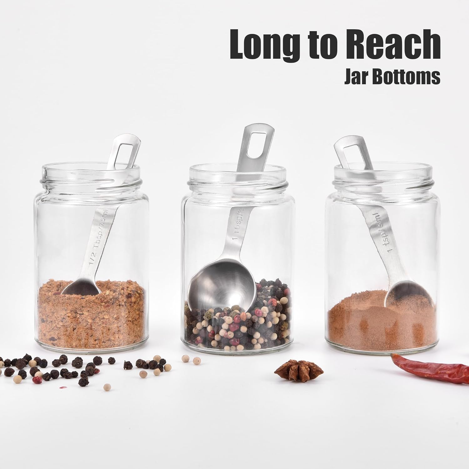 Doosu Measuring Spoons Set of 8-18/8 Stainless Steel Heavy Duty Teaspoons Tablespoons with Engraved Metric & US Measurements, Metal Measure Spoon for Dry and Liquid Ingredients, Dishwasher Safe image number 2