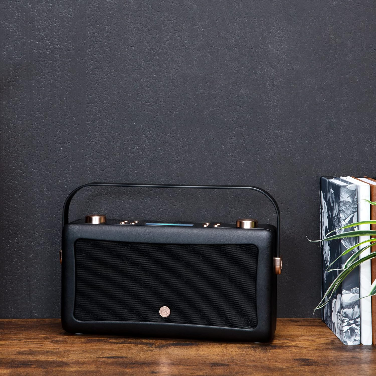 Hepburn Voice Smart Portable Bluetooth Speaker with Amazon Alexa Voice Control - VQ 20W Wireless Speaker with 8-Hour Playtime, Aux - Black and Copper